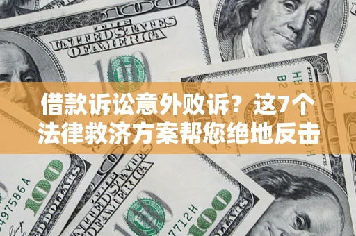 武汉借款诉讼意外败诉？这7个法律救济方案帮您绝地反击！