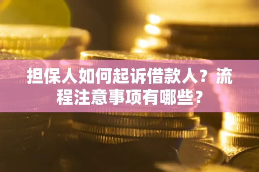 武汉担保人如何起诉借款人？流程注意事项有哪些？